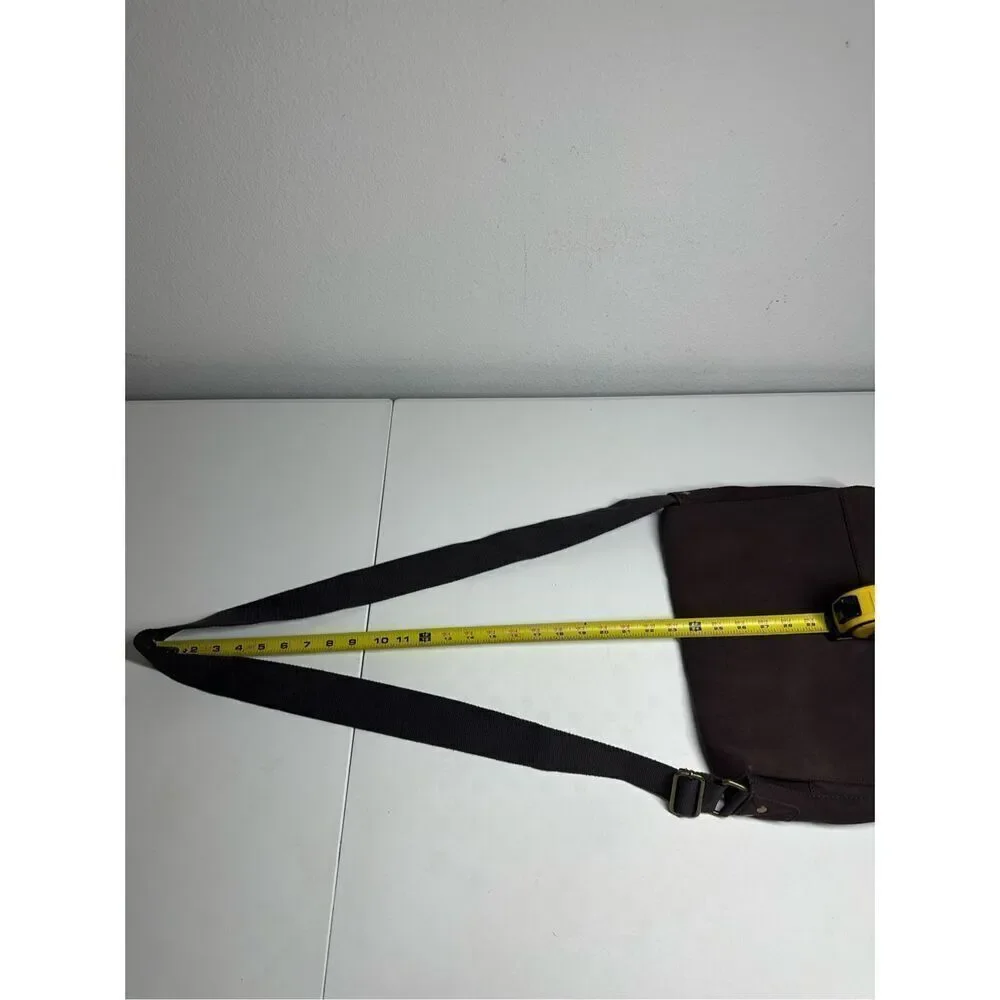Benetton Brown Suede Messenger Crossbody Bag Briefcase Laptop See Description